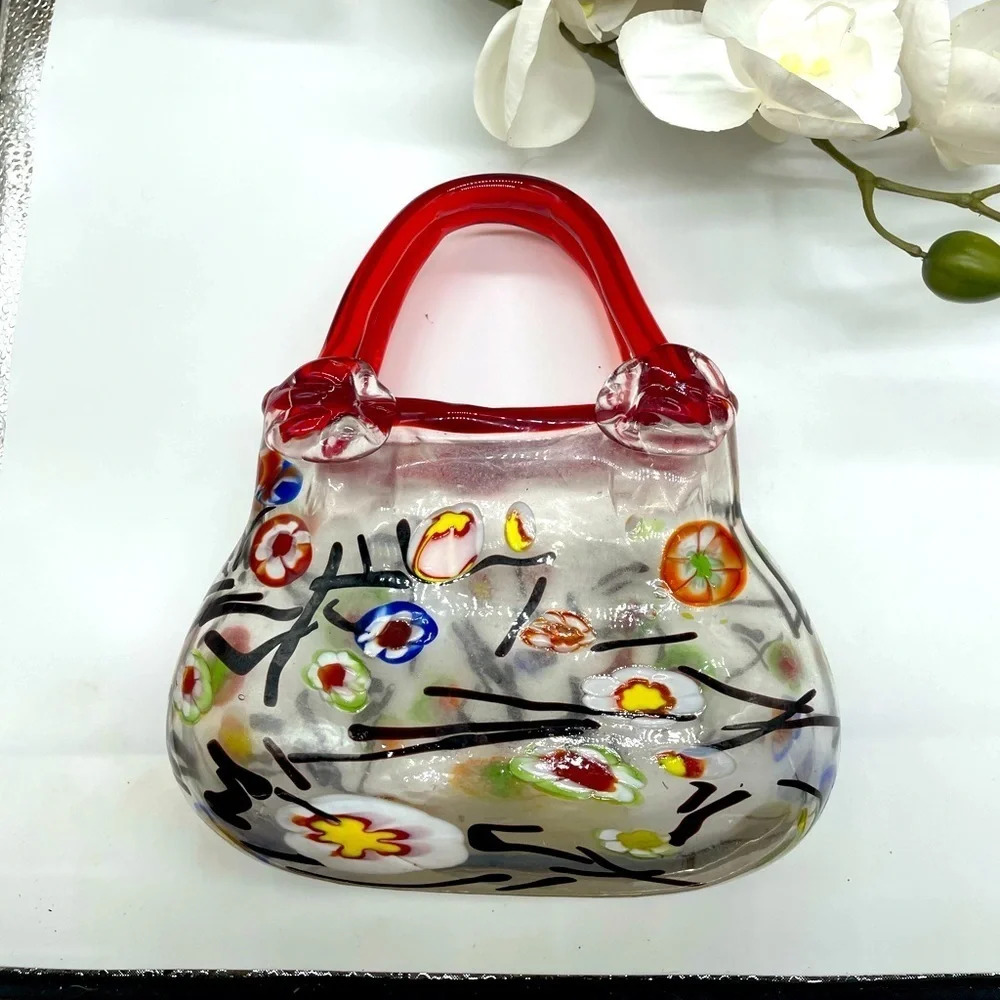 Vintage Handbag Blown Glass Vase - Picture 1 of 6